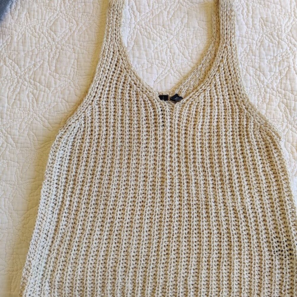 Crochet Knitted Tank Top Cream Beach Summer